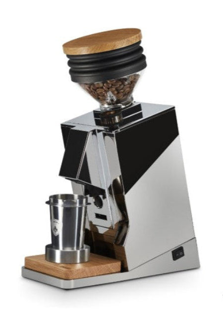 Mignon Oro Single Dose Espresso Coffee Grinder Product Colour Variant Chrome Side Facing View