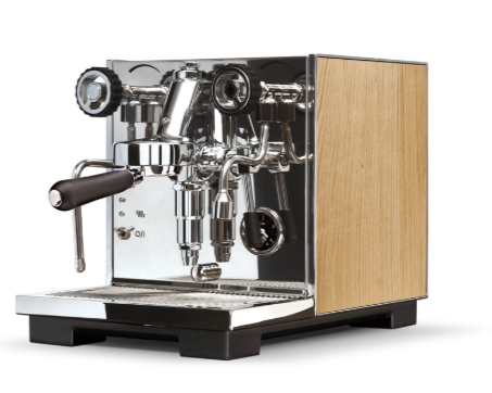 Eureka Pura Espresso Coffee Machine Product Showing Panel Colour Variant Light Wood