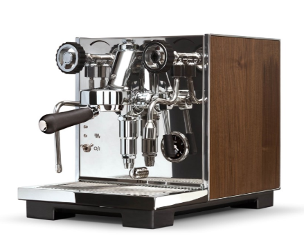 Eureka Pura Espresso Coffee Machine Product Showing Panel Colour Variant Wood Effect