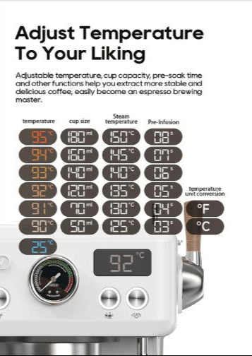 HiBrew H10 Plus Coffee Machine Temperature Adjustment Info