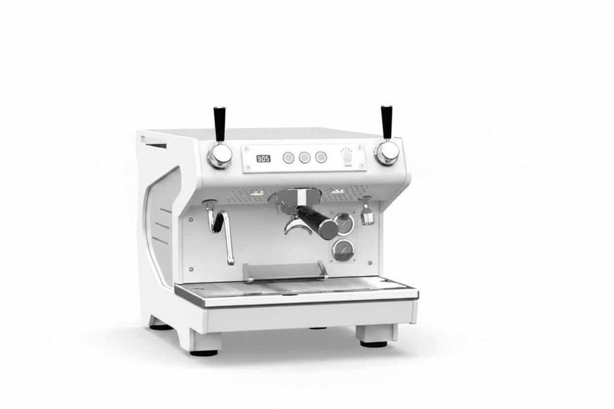 Conti Ace Espresso Coffee Machine Product Colour Variant  White Front Facing View