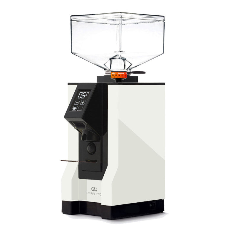 Eureka Mignon Perfetto Coffee Grinder Product Colour White Side Facing View