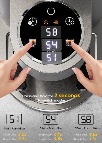 Hi Brew G7 Espresso Coffee Grinder Product Interface Closeup View