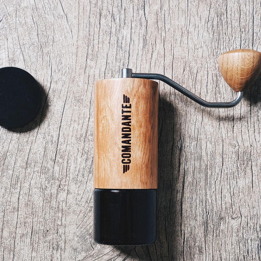 Comandante C40 Nitro Blade Coffee Grinder MK4 Product Colour Variant American Cherry Side Facing View
